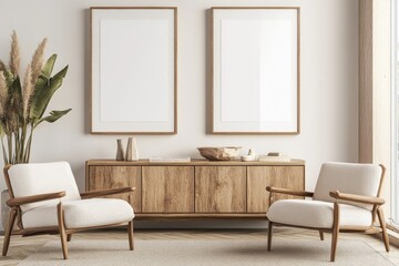 Modern Home Interior with Wooden Coating and Stylish Furnishings