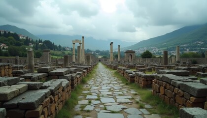 Fototapeta premium Exploring the ancient ruins of a bygone era