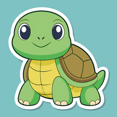 Obraz premium turtle cartooncartoon, turtle, animal, vector, illustration, tortoise, green, reptile, cute, fun, funny, shell, happy, character, smile, wildlife, comic, art, sea, animals, drawing, isolated, nature, 