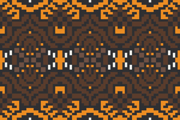 Ethnic Design Ikat Pattern Dressfolk Embroidery, Aztec Geometric Ornament Print. Design for Carpet, Wallpaper, Clothing, Wrapping, Fabric