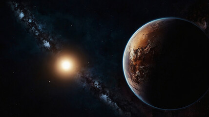 Obraz premium Planet Jupiter astro background. 