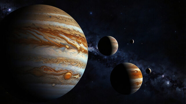 Planet Jupiter astro background. 