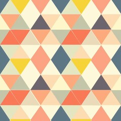 Seamless Pattern. Abstract Mosaic Geometric Diamond Shapes Colorful Background, ai generated