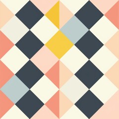 Seamless Pattern. Abstract Mosaic Geometric Diamond Shapes Colorful Background, ai generated
