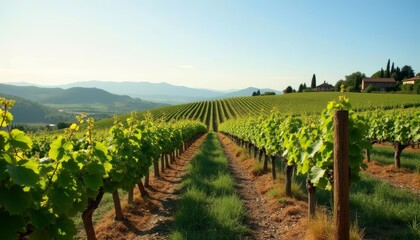 Naklejka premium Vineyard Vistas A Journey Through the Heart of Wine Country