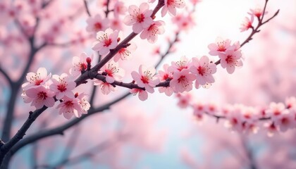  Blooming with beauty  A closeup of delicate pink cherry blossoms