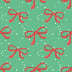 seamless pattern with ribbon and bow