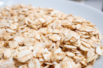 Close-up of oats on a rotating ground