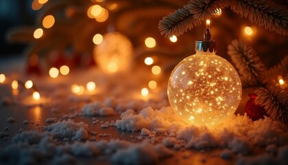  Cozy Christmas  Warm lights and snowy pine needles