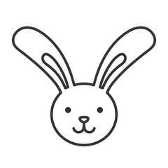 Adorable rabbit with long ears icon in line. Easter bunny symbol pictogram. Great for web design, logo idea, mobile app. Cruelty-free products emblem. Editable stroke. Isolated vector illustration