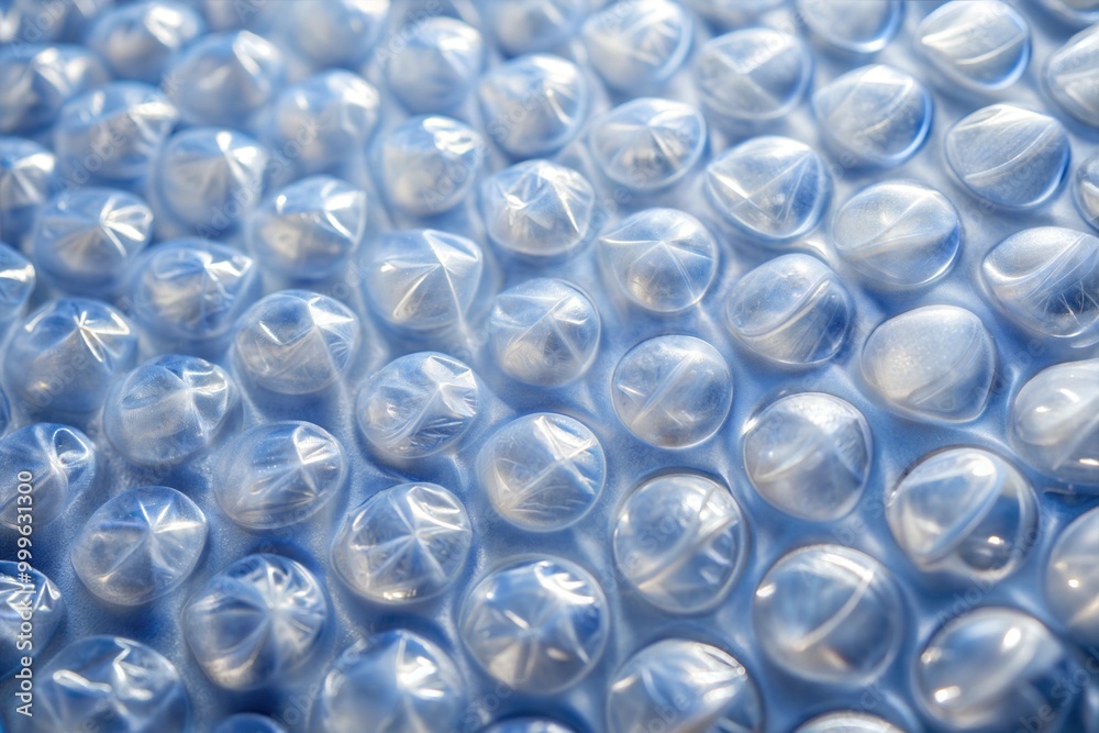 Poster Close-up of bubble wrap with detailed air bubbles