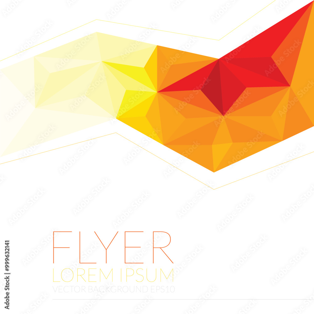 Poster Polygonal graphic vector curve line overlap background for text and message design
