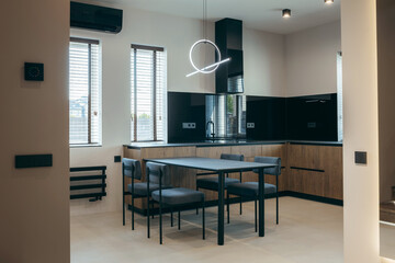 Interior of modern kitchen	studio in house