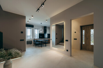 Interior of modern kitchen	studio in house