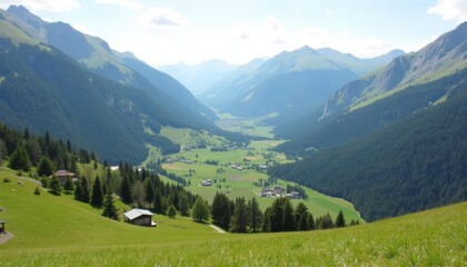 Obraz premium Enchanting mountain valley a serene escape