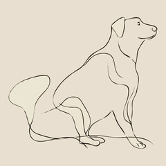 Obraz premium line drawing of an abstract Dog's body. minimalistic design on a white background. vector