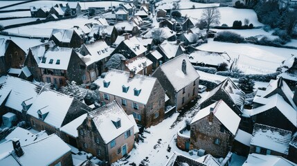 Snowy Village Landscape