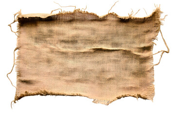 Torn burlap isolated on transparent background
