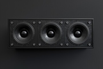 Two speakers sit atop a black wall, ready to play music