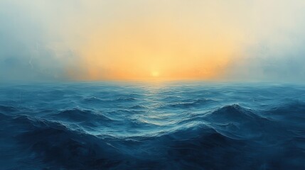 Fototapeta premium Serene Sunrise Over Tranquil Ocean Waters