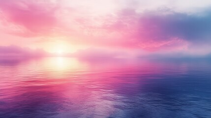 Tranquil Sunset Over Calm Sea with Colorful Skies