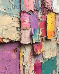 Naklejka premium Colorful Abstract Texture on Weathered Wooden Surface