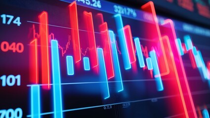 Obraz premium market charts, financial graphs, investment portfolios, or people engaged in trading or discussing investment