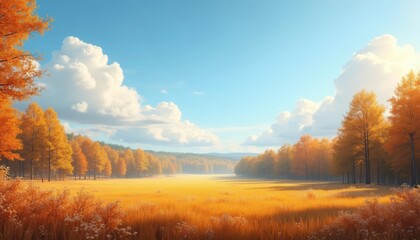  Autumns golden embrace in a serene forest