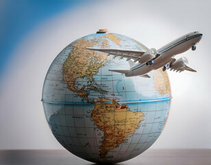 Fototapeta premium airplane on the globe