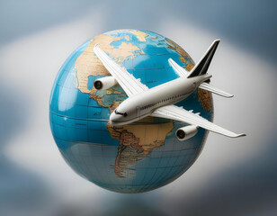 airplane flying around the world