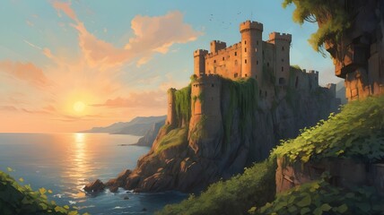 Fototapeta premium Abandoned Castle by the Sea