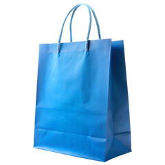  blue color paper shopping bag transparent background