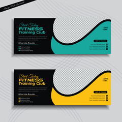 Gym and fitness Facebook cover banner template design