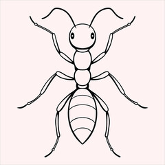 Ants line art vector illustration
