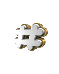 3D Render of number and symbol