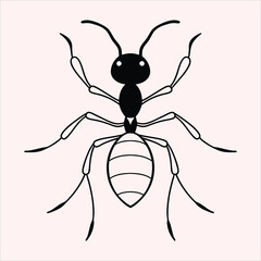 Ants line art vector illustration