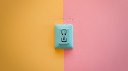 Wall plug socket with pastel background
