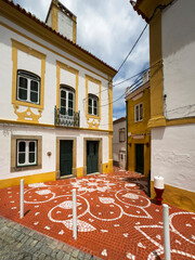 View of a beautiful street in the historic part of the traditional village of Nisa, in Alentejo, Portugal
