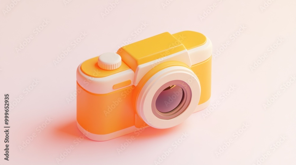 Poster A stylized yellow camera designed for photography enthusiasts.