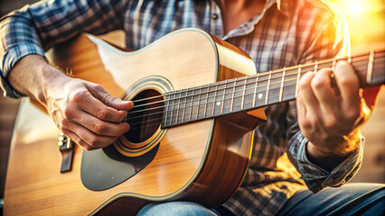Obraz premium man playing guitar