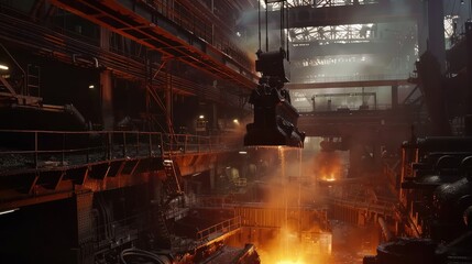 Molten Metal Pouring in Industrial Setting