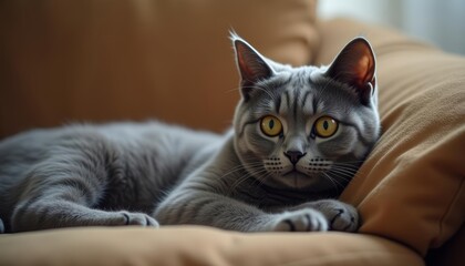  Elegant feline lounging in comfort