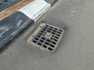 Fototapeta premium culvert cover on the side of the highway. the concept of a person's path to becoming president.