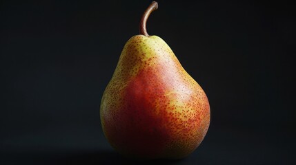 Ripe Pear Isolated on Black Background