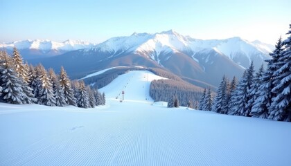 Obraz premium Snowy mountain landscape perfect for winter sports