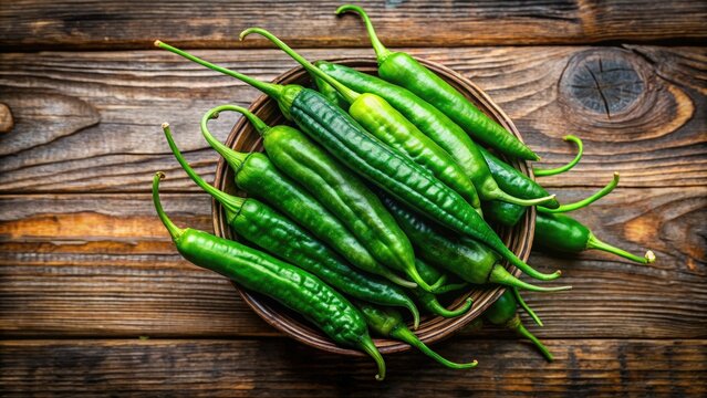 A wooden backdrop showcases freshly harvested jilo, its vivid green color contrasting beautifully with the rich texture, celebrating the essence of nature&acirc;&euro;&trade;s finest produce.