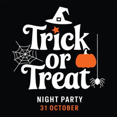 Trick or Treat Night Party Invitation – Halloween Event Design