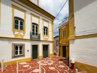 View of a beautiful street in the historic part of the traditional village of Nisa, in Alentejo, Portugal