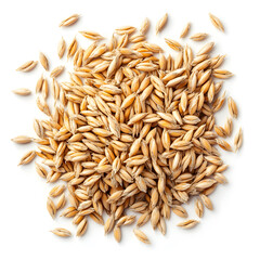 Pile of expanded wheat isolated on white background