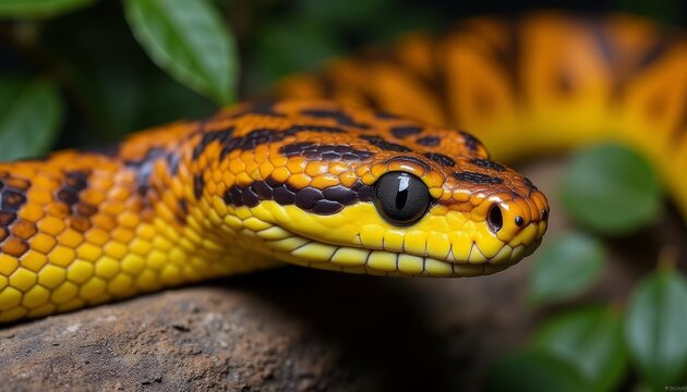  Vividly colored snake ready to strike
